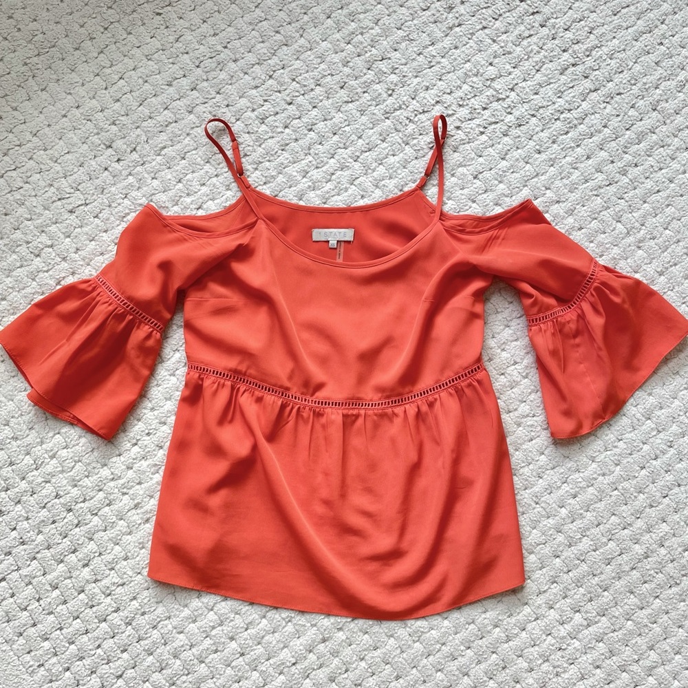1.State Cold Shoulder Blouse
